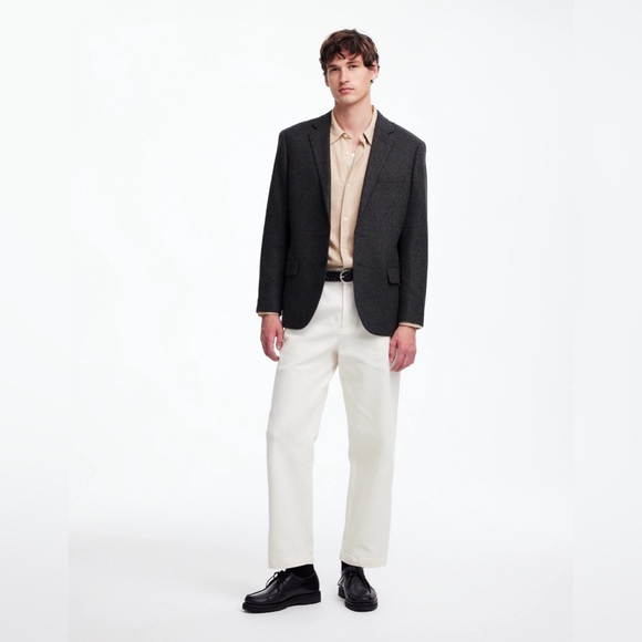 NWOT Madewell Roebling Two-Button Blazer in Italian Fabric 40R -Heather Charcoal - Picture 8 of 11